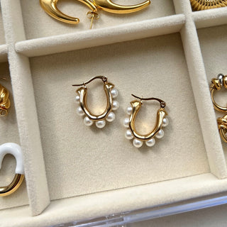 Lucky Pearl Hoops